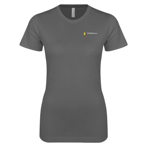  Next Level Womens Charcoal Boyfriend Tee - Encore Electric