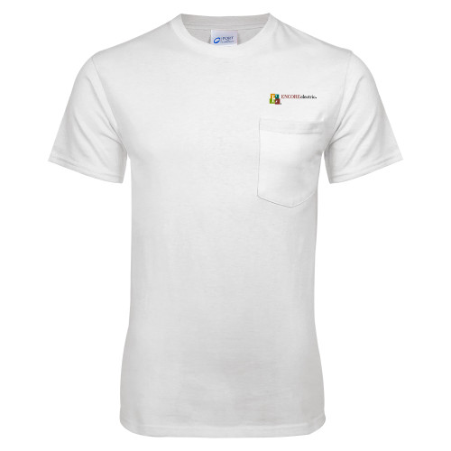  White T-Shirt w/Pocket - Encore Electric