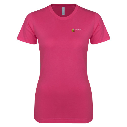  Next Level Womens Fuchsia Boyfriend Tee - Encore Electric