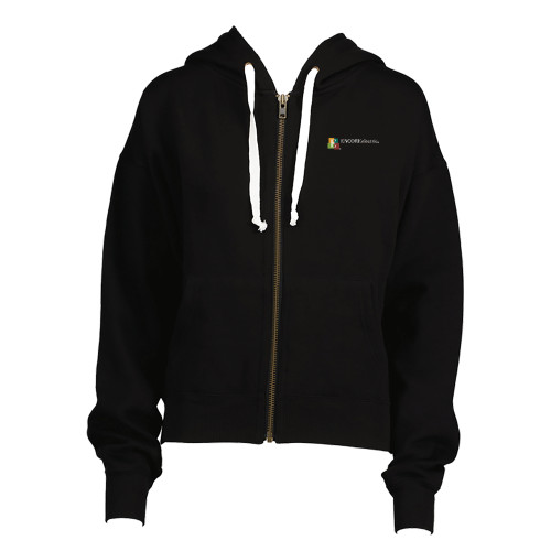  ENZA Womens Black Boxy Full Zip Hood - Encore Electric