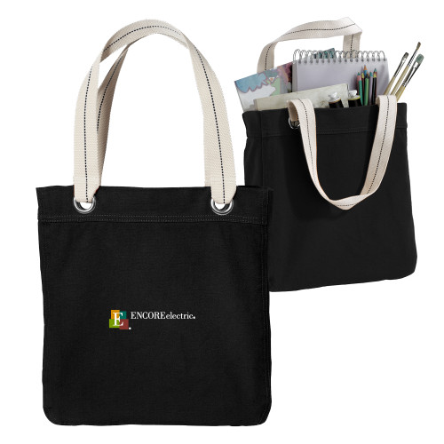  Allie Black Canvas Tote - Encore Electric