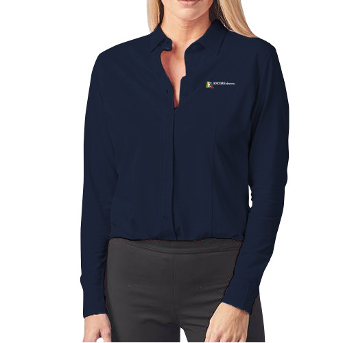  Womens Navy Elitech Prestige Knit Long Sleeve Shirt - Encore Electric
