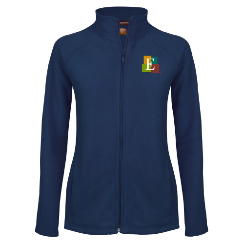  Womens Navy Fleece Full Zip Jacket - Icon