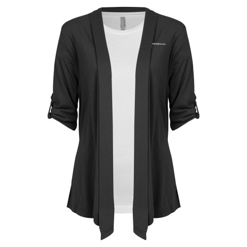  Womens Grey Drape Front Cardigan Sweater - Encore Electric
