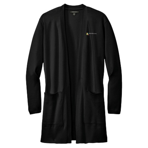  Mercer + Mettle Womens Black Open Front Cardigan Sweater - Encore Electric