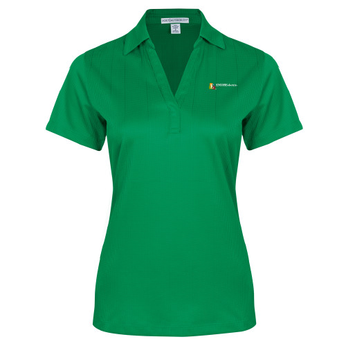  Womens Kelly Green Performance Fine Jacquard Polo - Encore Electric