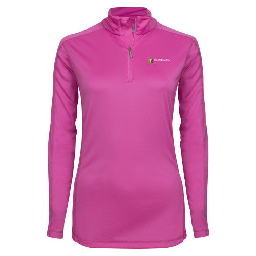  Syntrel Womens Raspberry Interlock 1/4 Zip - Encore Electric