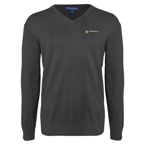  Charcoal Heather VNeck Sweater - Encore Electric