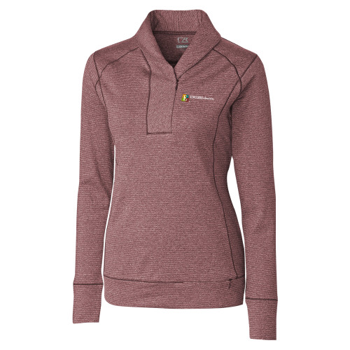  Ladies Cutter & Buck Shoreline Maroon 1/2 Zip - Encore Electric
