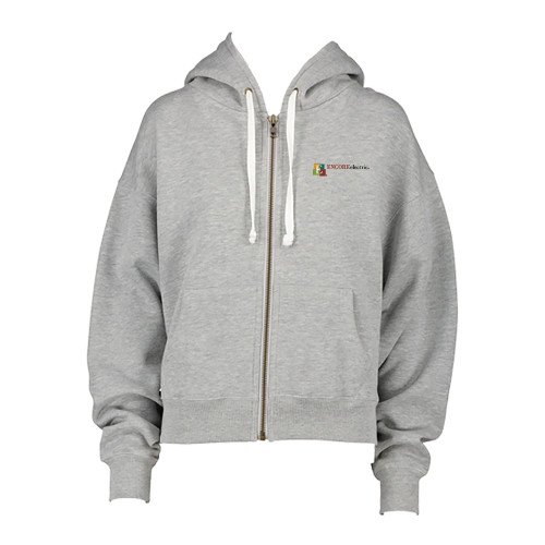  ENZA Womens Grey Boxy Full Zip Hood - Encore Electric