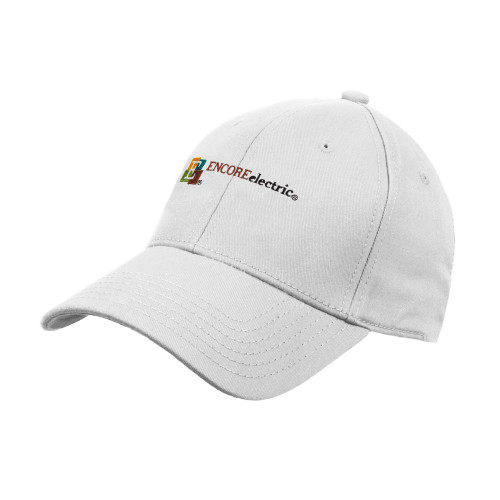  White Structured Adjustable Pro Style Hat - Encore Electric