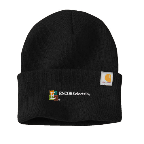  Carhartt Black Knit Beanie w/Cuff - Encore Electric