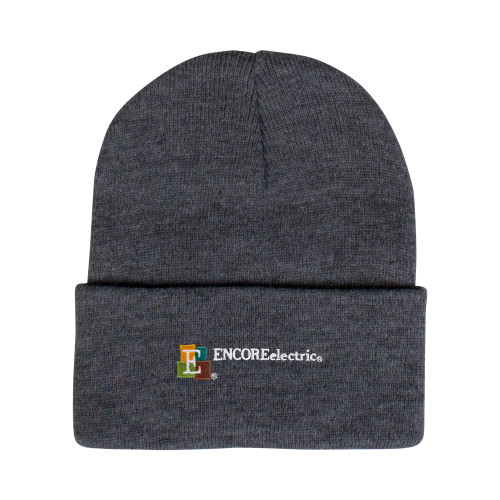  Grey Knit Beanie w/Cuff - Encore Electric
