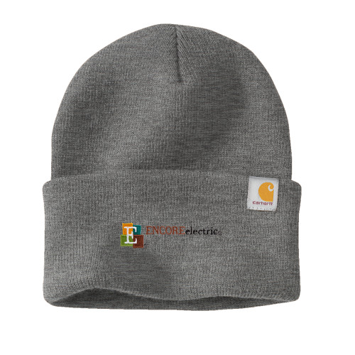  Carhartt Heather Grey Knit Beanie w/Cuff - Encore Electric