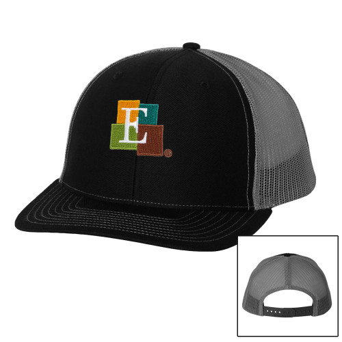  Richardson Black/Charcoal Trucker Hat - Icon