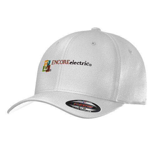  White Flexfit Structured Low Profile Hat - Encore Electric
