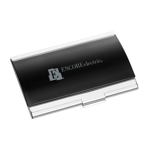  Dawlings Black Curved Business Card Holder - Encore Electric Engraved