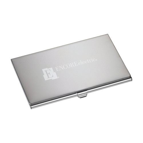  Traverse Silver Business Card Holder - Encore Electric Engraved