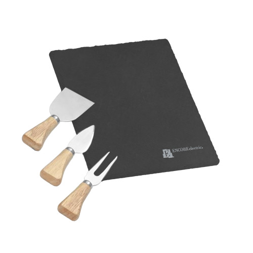  4 Piece Slate Cheese Serving Set - Encore Electric Engraved