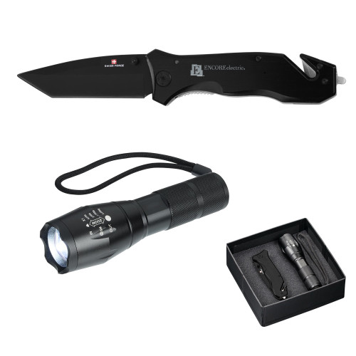 Swiss Force Knife/Flashlight Set - Encore Electric Engraved