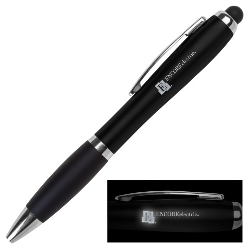  LIGHT UP LOGO Black Stylus Pen - Encore Electric Engraved