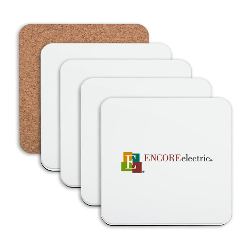  Hardboard Coaster w/Cork Backing 4/set - Encore Electric