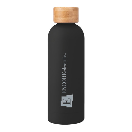  Blair Black Stainless Steel Bottle w/ Bamboo Lid 17 oz - Encore Electric Engraved