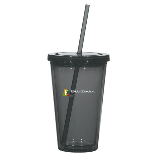  Madison Double Wall Charcoal Tumbler w/Straw 16oz - Encore Electric