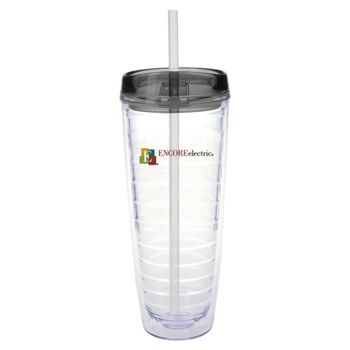  Tritan Double Wall Tumbler w/Charcoal Top 26oz - Encore Electric