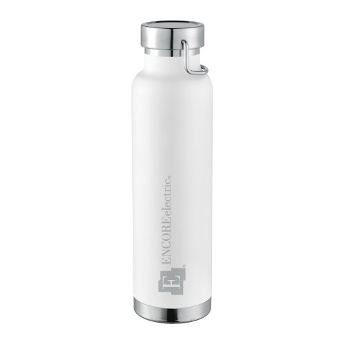  Thor Copper Vacuum Insulated White Bottle 22oz - Encore Electric Engraved