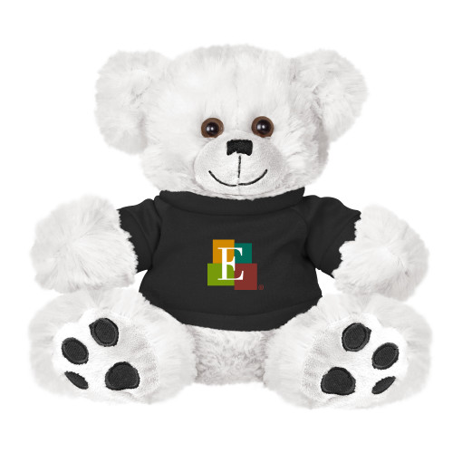 Plush Big Paw 8 1/2 inch White Bear w/Black Shirt - Icon
