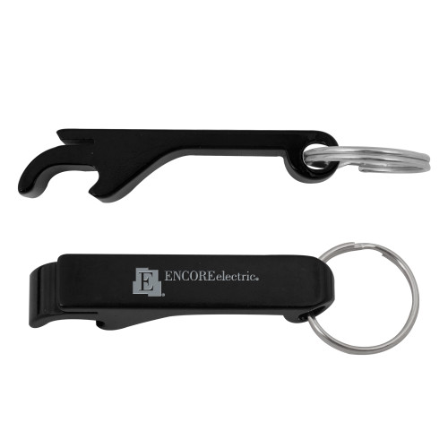  Aluminum Black Bottle Opener - Encore Electric Engraved
