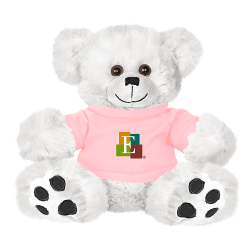  Plush Big Paw 8 1/2 inch White Bear w/Pink Shirt - Icon