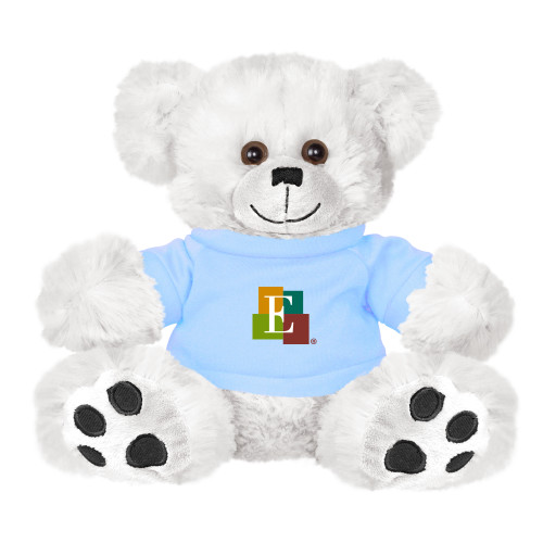  Plush Big Paw 8 1/2 inch White Bear w/Light Blue Shirt - Icon