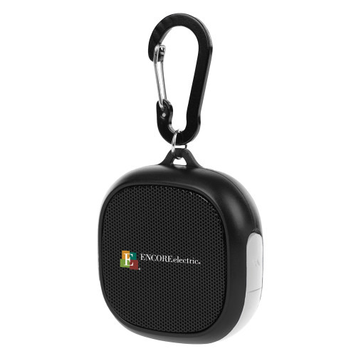  Black/White Waterproof Speaker w/ Carabiner - Encore Electric