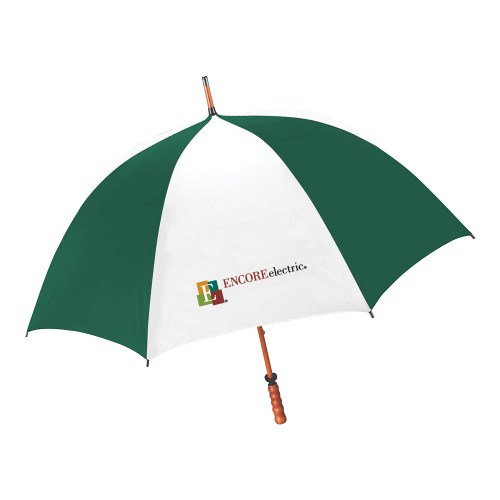  64 Inch Forest Green/White Umbrella - Encore Electric