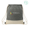 Thumbnail image for  Split Recycled Cotton Natural/Black Drawstring Bag