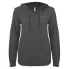 Thumbnail image for  ENZA Womens Dark Heather V Notch Raw Edge Fleece Hoodie
