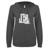 Thumbnail image for  ENZA Womens Dark Heather V Notch Raw Edge Fleece Hoodie