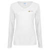 Thumbnail image for  Womens White Long Sleeve V Neck Tee