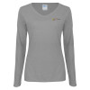 Thumbnail image for  Womens Grey Long Sleeve V Neck Tee 