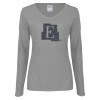 Thumbnail image for  Womens Grey Long Sleeve V Neck Tee 