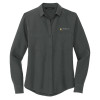 Thumbnail image for  Mercer + Mettle Womens Grey Crepe Long Sleeve Camp Blouse