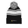 Thumbnail image for  Black/White Two Tone Knit Pom Beanie w/Cuff