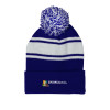 Thumbnail image for  Royal/White Two Tone Knit Pom Beanie w/Cuff