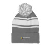 Thumbnail image for  Grey/White Two Tone Knit Pom Beanie w/Cuff