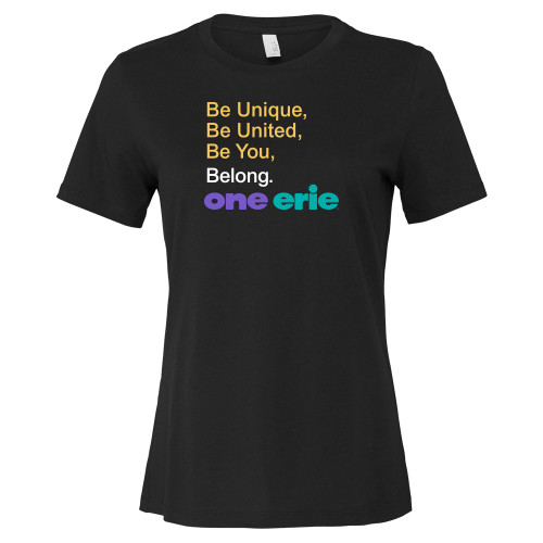  Bella + Canvas Womens Black Relaxed Cotton T Shirt - One Erie
