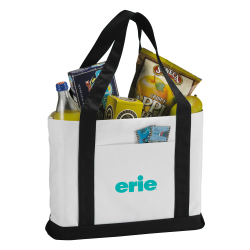  Contender White/Black Canvas Tote - erie