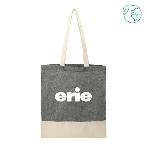  Split Recycled Black Cotton Twill Convention Tote - erie