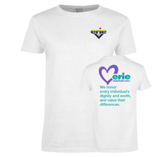  Womens White Short Sleeve Tee - Erie Pride